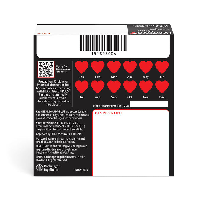 Heartgard Plus for Dogs, 6 mo, 51-100 lbs, Rx