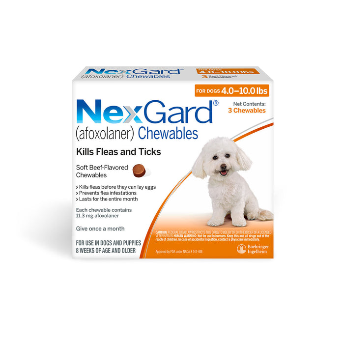 Rx NexGard, Dog 4-10 lb, 3 Chew Tabs