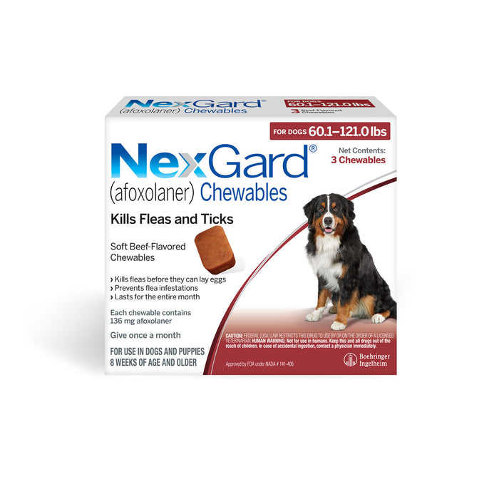 Rx NexGard, Dog 60.1-121 lb, 3 Chew Tabs