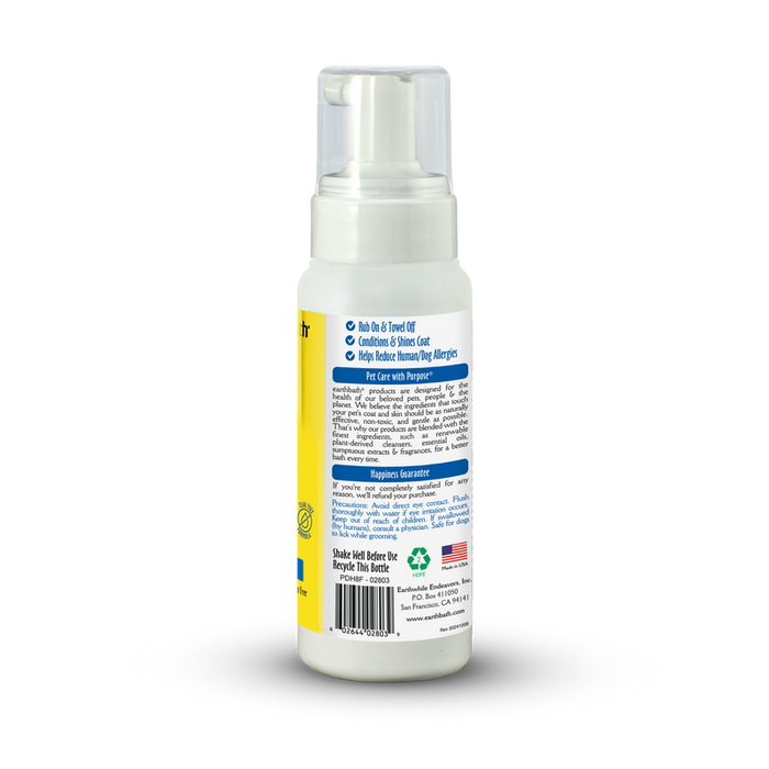 Earthbath Waterless Grooming Foam for Dogs & Puppies, Fragrance Free 8oz