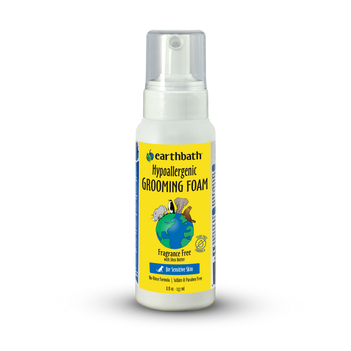 Earthbath Waterless Grooming Foam for Dogs & Puppies, Fragrance Free 8oz