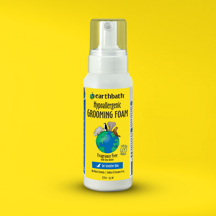 Earthbath Waterless Grooming Foam for Dogs & Puppies, Fragrance Free 8oz