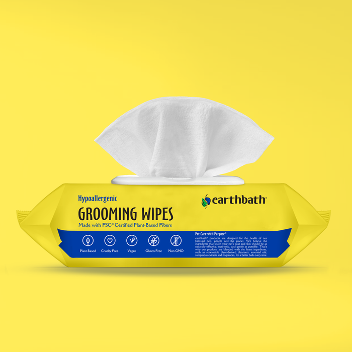 Earthbath Hypo-Allergenic Grooming Wipes, Fragrance Free (100 Count)