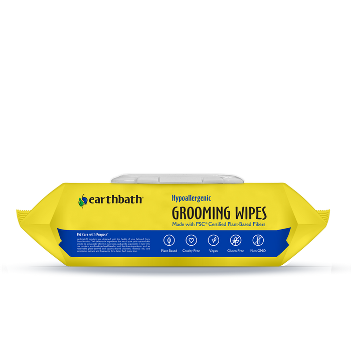 Earthbath Hypo-Allergenic Grooming Wipes, Fragrance Free (100 Count)