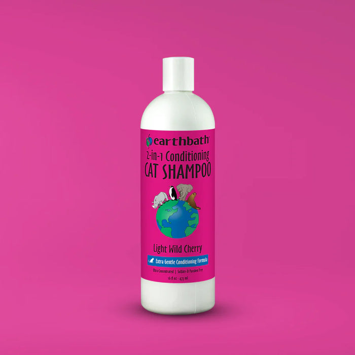 Earthbath 2-in-1 Conditioning Shampoo for Cats, Light Wild Cherry 16oz