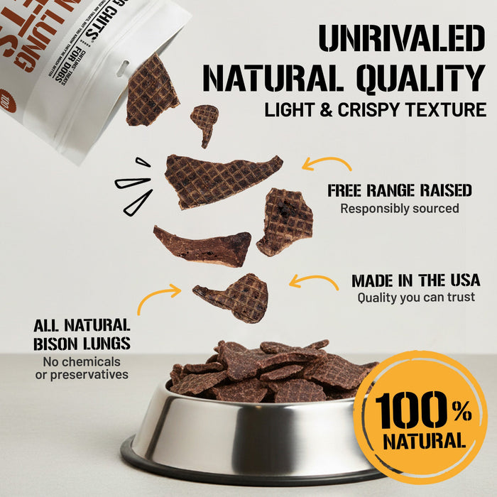 Dog Chits Pet Products Bison Lung Fillet Treats for Dogs - 10 oz