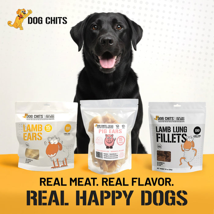 Dog Chits Pet Products Lamb Ears Dog Treats, Large - 25 Pack