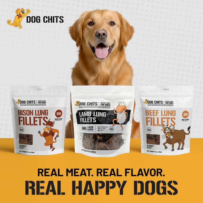 Dog Chits Pet Products Lamb Lung Fillet Treats for Dogs - 10 oz