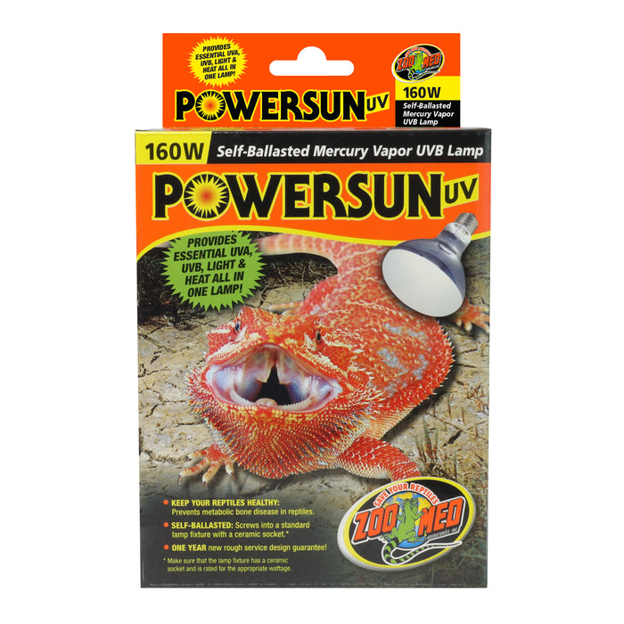 Zoo Med PowerSun UV Self-Ballasted Mercury Vapor Lamp Silver 160 Watt