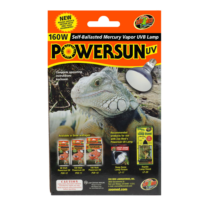 Zoo Med PowerSun UV Self-Ballasted Mercury Vapor Lamp Silver 160 Watt