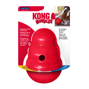 KONG Wobbler Food and Treat Dispenser Dog Toy Red LG - Image 7