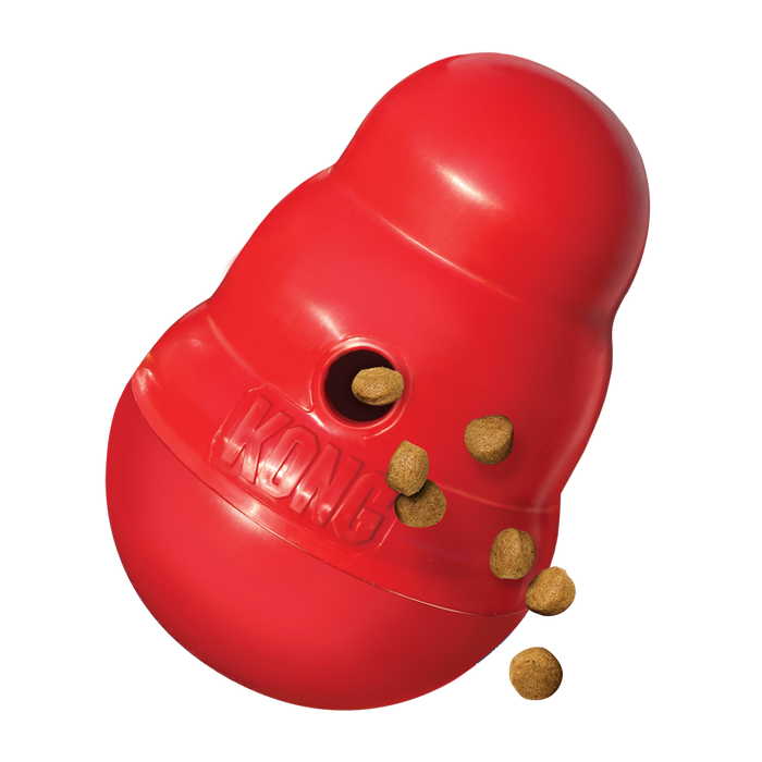 KONG Wobbler Food and Treat Dispenser Dog Toy Red SM - 3 - Image 7