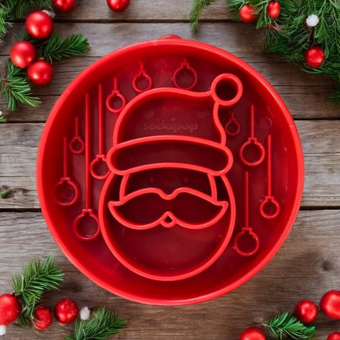 SodaPup Santa Design eBowl Enrichment Slow Feeder Bowl for Dogs