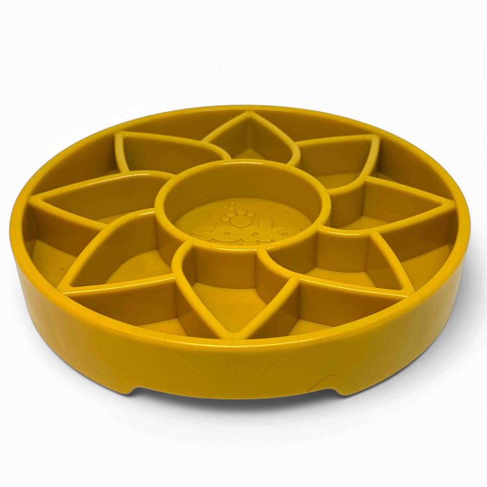 SodaPup Sunflower Design eTray Enrichment Shallow Slow Feeder Dog Bowl