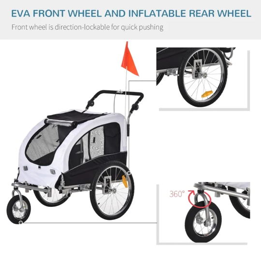 Furr Baby Gifts Elite II 2-In-1 Pet Dog Bike Trailer and Stroller