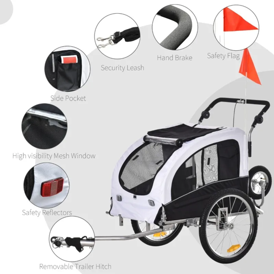 Furr Baby Gifts Elite II 2-In-1 Pet Dog Bike Trailer and Stroller