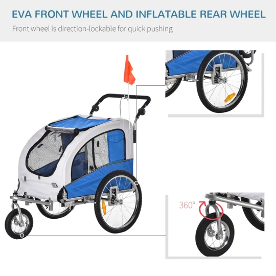 Furr Baby Gifts Elite II 2-In-1 Pet Dog Bike Trailer and Stroller
