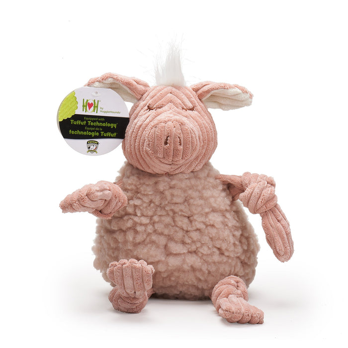HuggleHounds Penelope Pig HuggleFleece® FlufferKnottie™ Plush Dog Toy