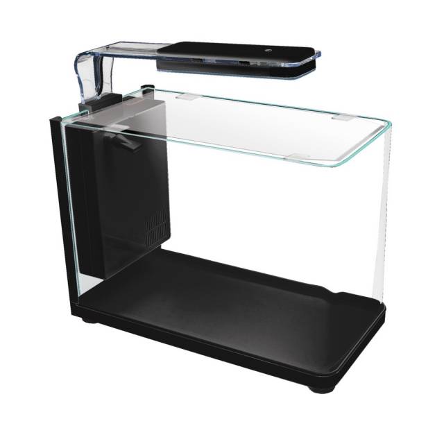 Aquatop PISCES All-in-one Nano Bullet Glass Aquarium Kit Black, Clear 5 gal