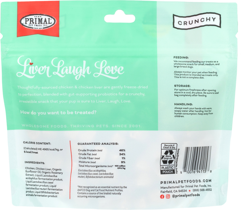 Primal Pet Foods Liver Laugh, Love - Simply Chicken Dog Treats 1.5oz - 1 - Image 8