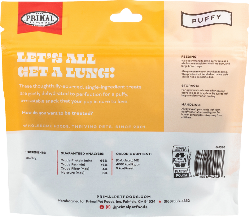 Primal Pet Foods Let's All Get A Lung Dehydrated Dog Treats Beef 1.5 oz - 1 - Image 8