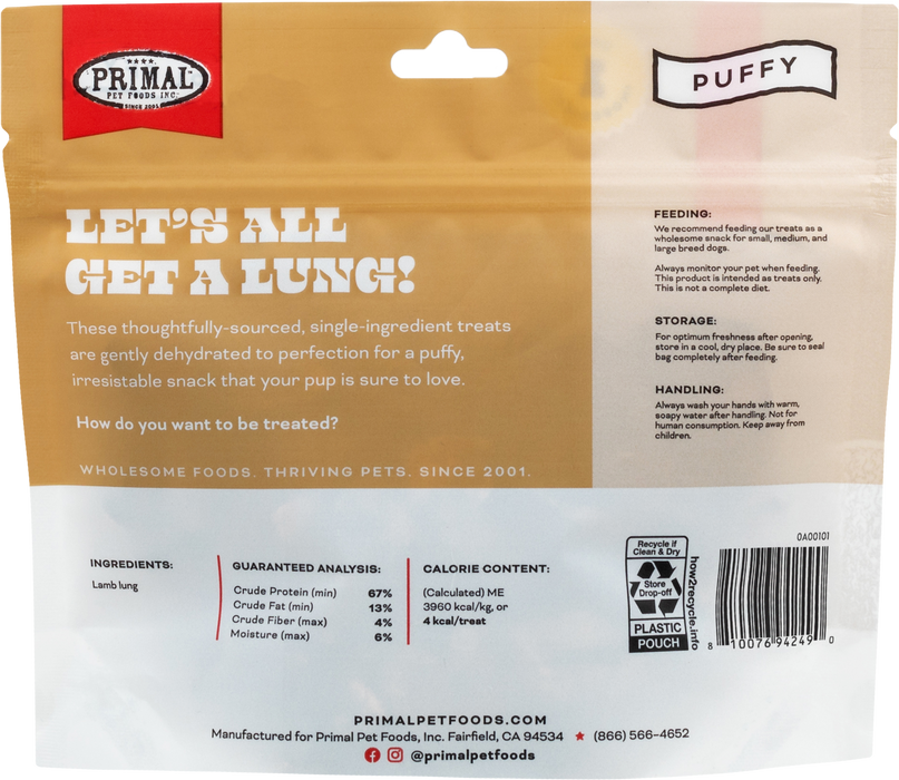 Primal Pet Foods Let's All Get A Lung Dehydrated Dog Treats Lamb 1.5 oz - 1 - Image 8