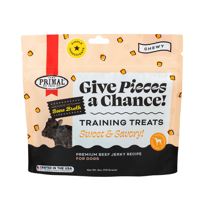 Primal Pet Foods Give Pieces a Chance Jerky Dogs Treats Beef with Broth 4oz - Image 8