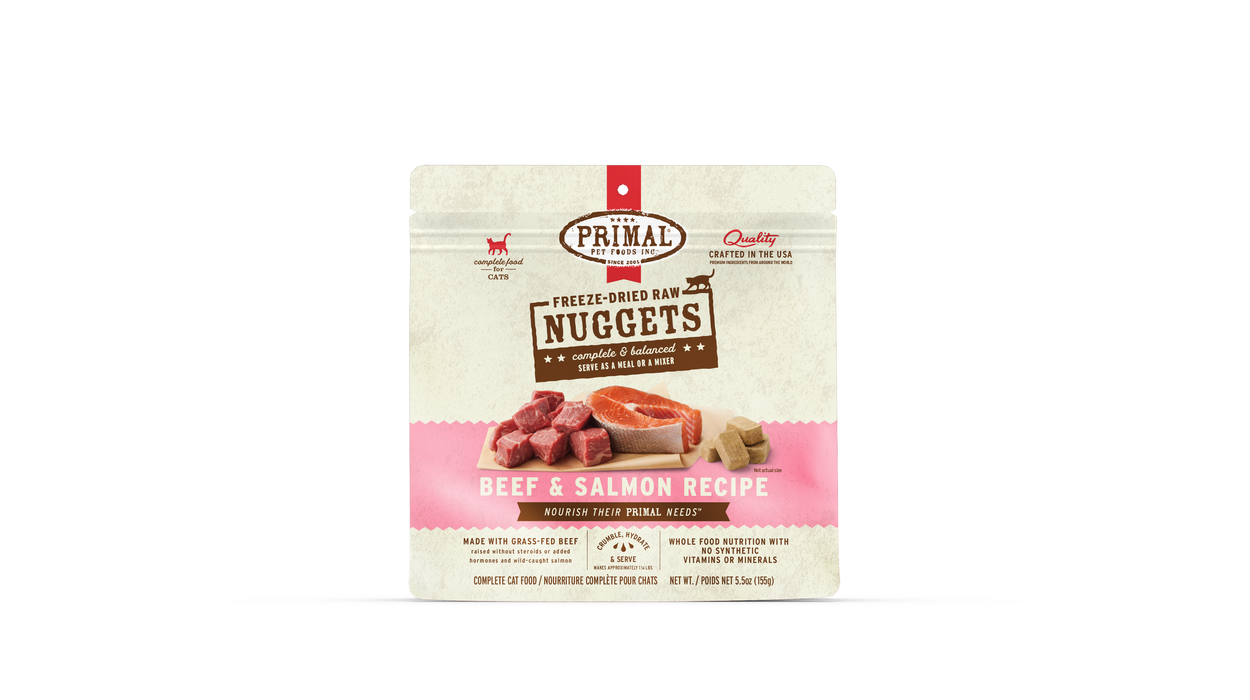 Primal Pet Foods Beef & Salmon Formula Freeze-Dried Raw Nuggets Cat Food - 1 - Image 10