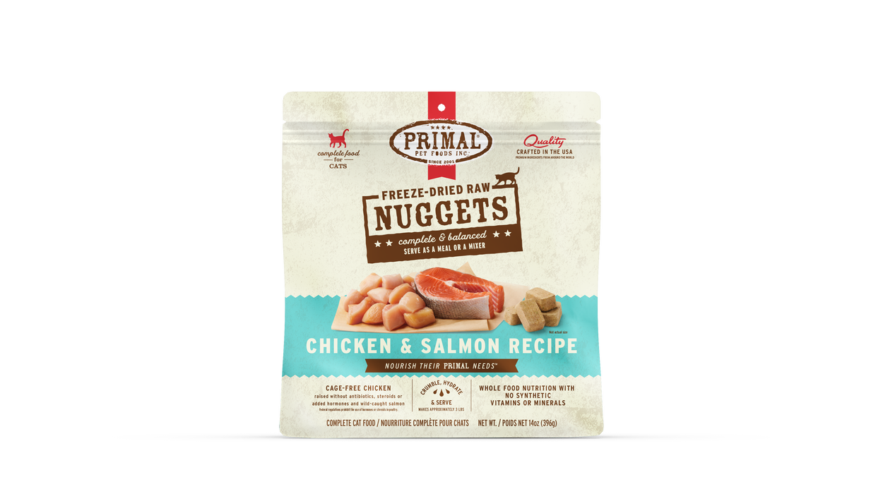 Primal Pet Foods Chicken & Salmon Formula Freeze-Dried Raw Nuggets Cat Food - Image 9