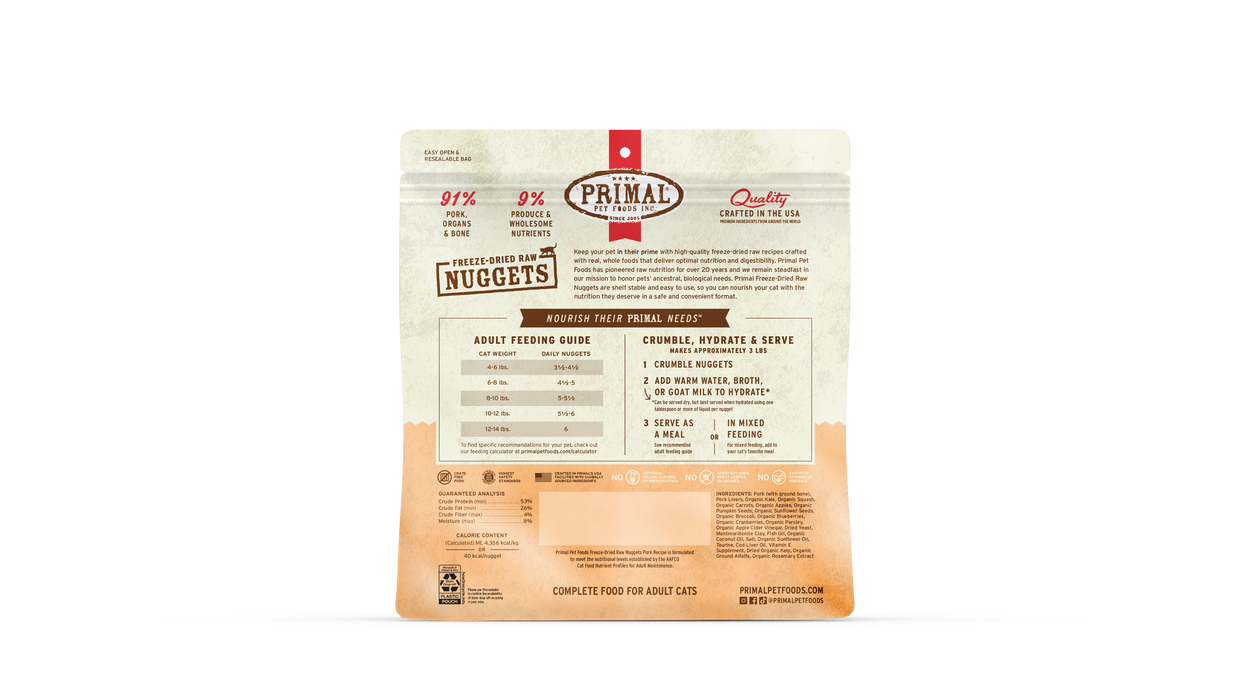 Primal Pet Foods Pork Formula Freeze-Dried Raw Nuggets Cat Food - 2 - Image 10