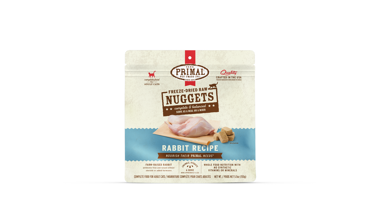 Primal Pet Foods Rabbit Formula Freeze-Dried Raw Nuggets Cat Food - 1 - Image 9
