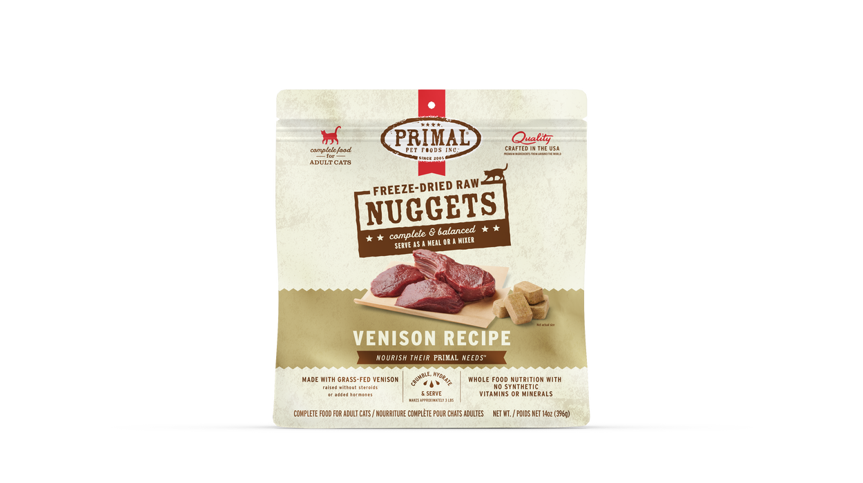 Primal Pet Foods Venison Formula Freeze-Dried Raw Nuggets Cat Food - Image 10