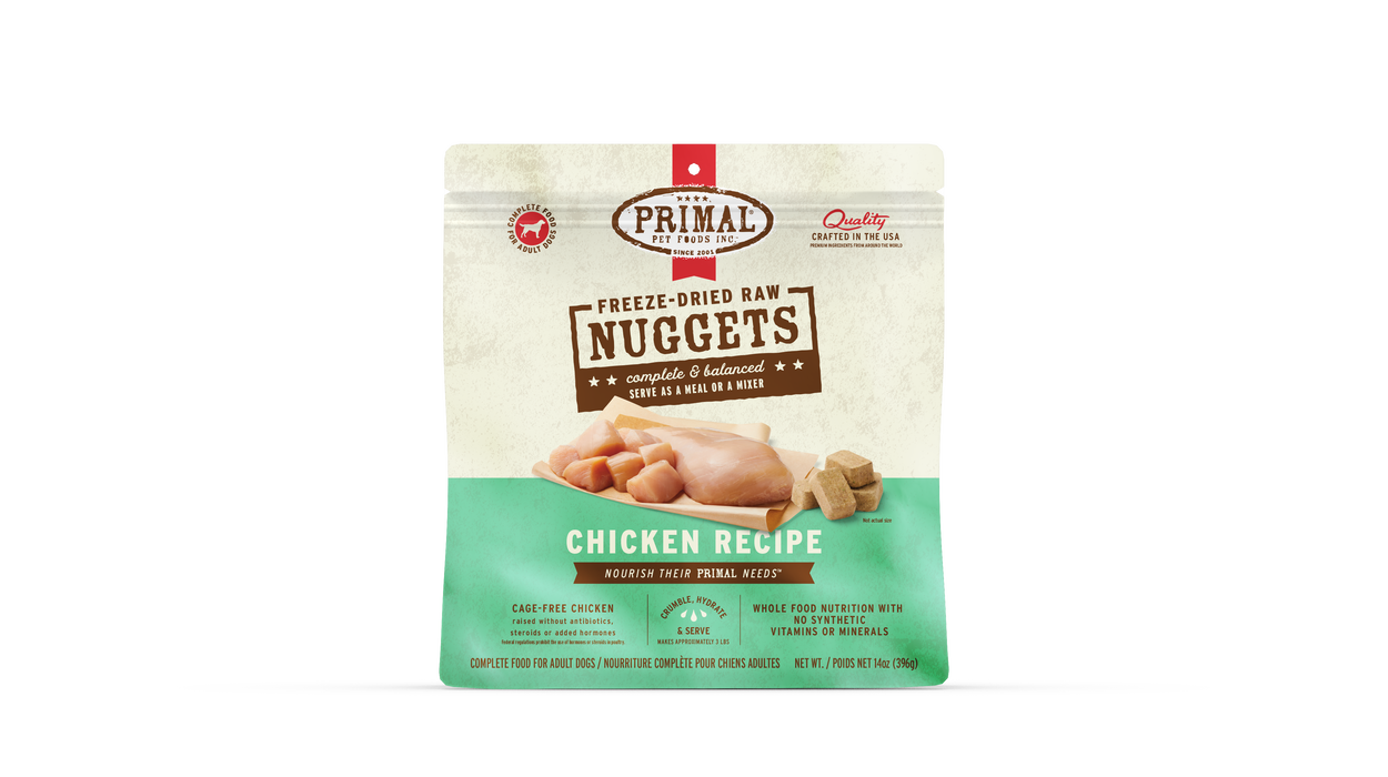Primal Pet Foods - Primal Pet Foods Chicken Formula Freeze-Dried Raw Nuggets Dog Food - 14oz - Main Image