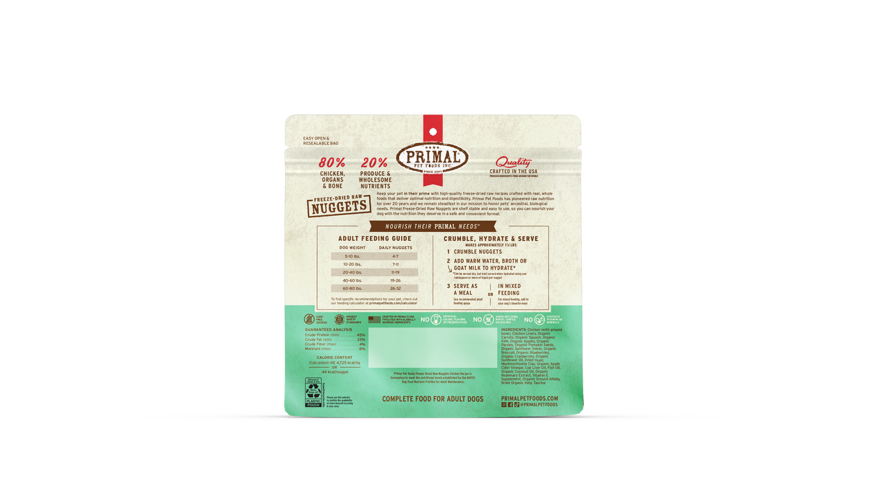 Primal Pet Foods - Primal Pet Foods Chicken Formula Freeze-Dried Raw Nuggets Dog Food - 14oz - Image 4