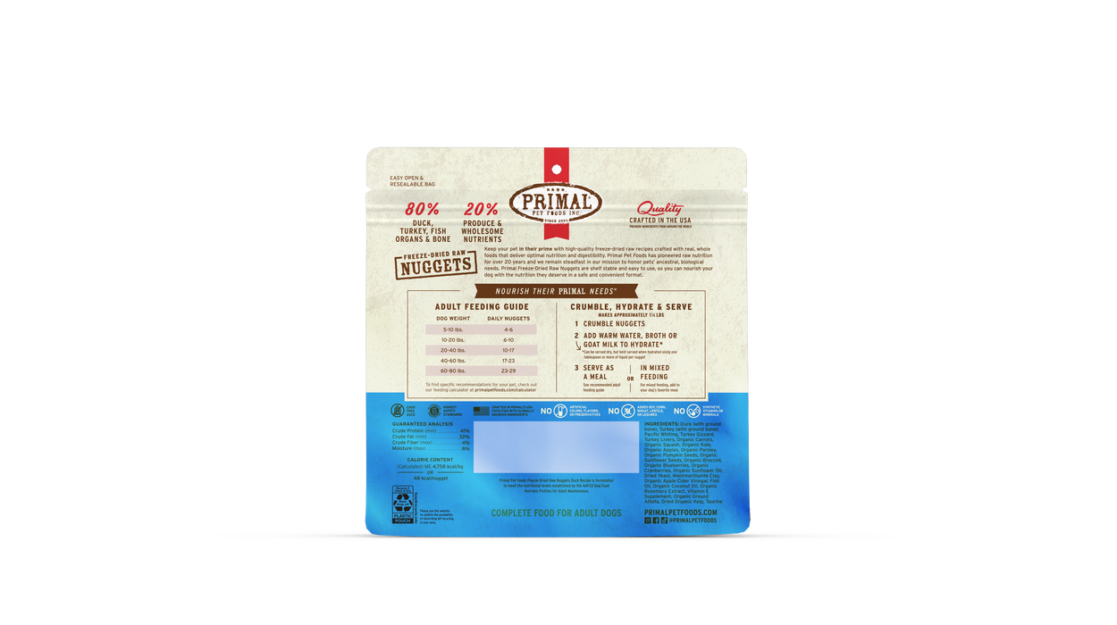 Primal Pet Foods Duck made with Turkey & Fish Formula Freeze-Dried Raw Nuggets Dog Food - 2 - Image 11