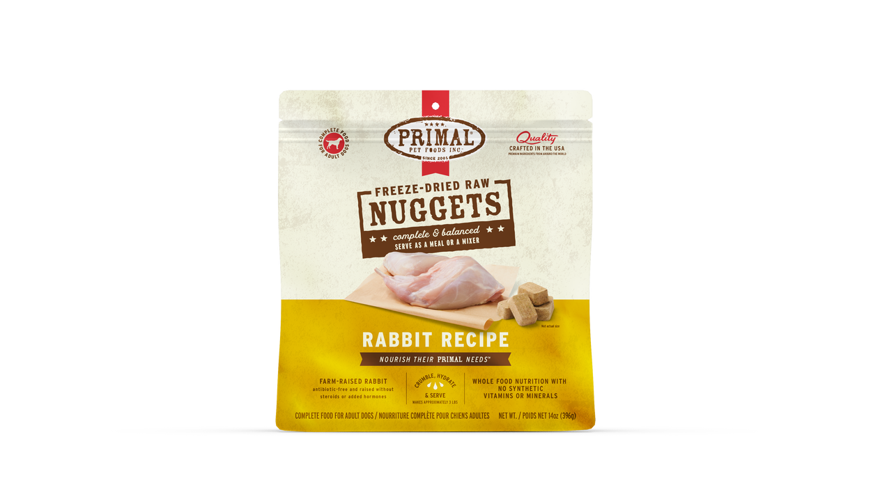 Primal Pet Foods Rabbit Formula Freeze-Dried Raw Nuggets Dog Food - Image 11