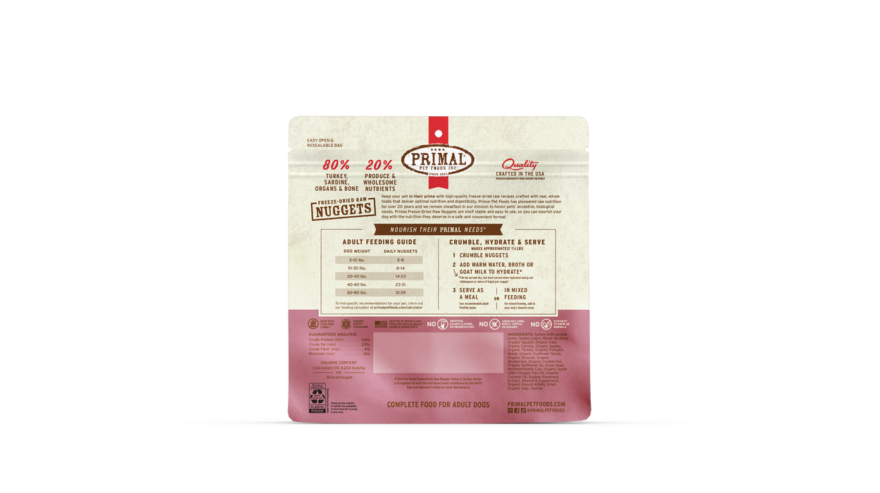 Primal Pet Foods Turkey & Sardine Formula Freeze-Dried Raw Nuggets Dog Food - 3 - Image 12