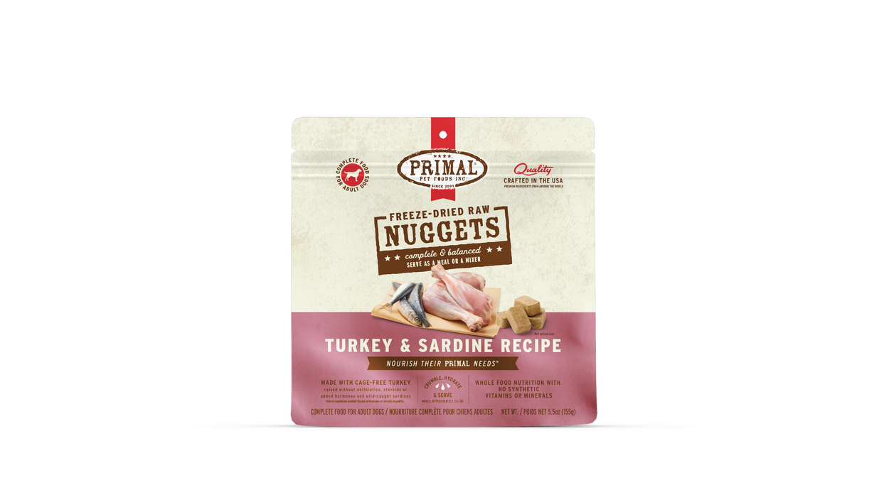 Primal Pet Foods Turkey & Sardine Formula Freeze-Dried Raw Nuggets Dog Food - 2 - Image 12