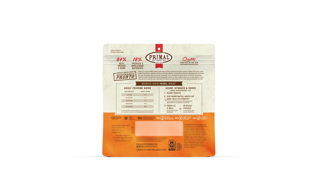 Primal Pet Foods Beef Formula Freeze-Dried Pronto Dog Food - 3 - Image 11