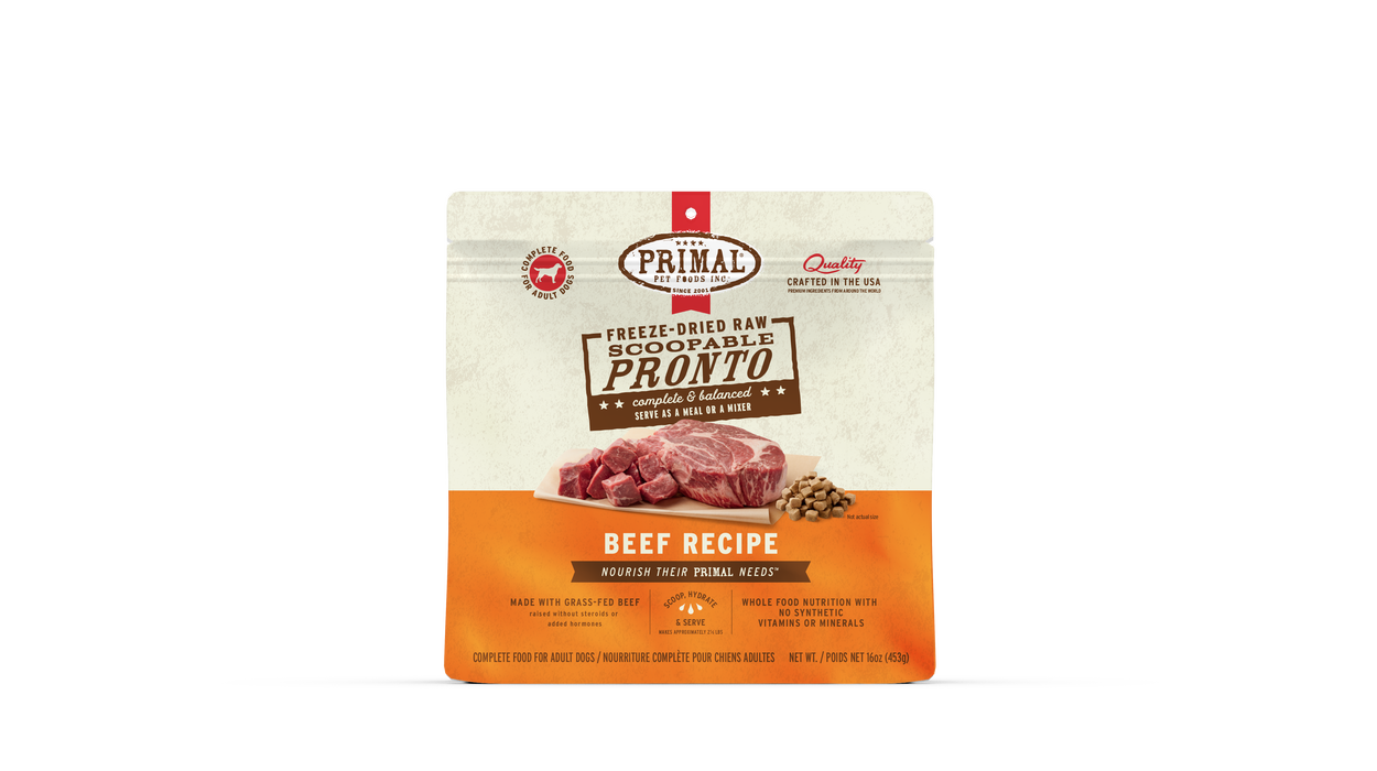 Primal Pet Foods Beef Formula Freeze-Dried Pronto Dog Food - Image 11