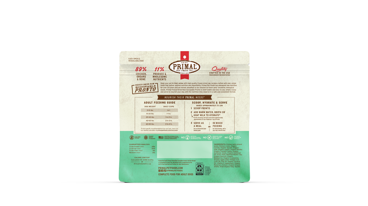 Primal Pet Foods Chicken Formula Freeze-Dried Pronto Dog Food - 3 - Image 12