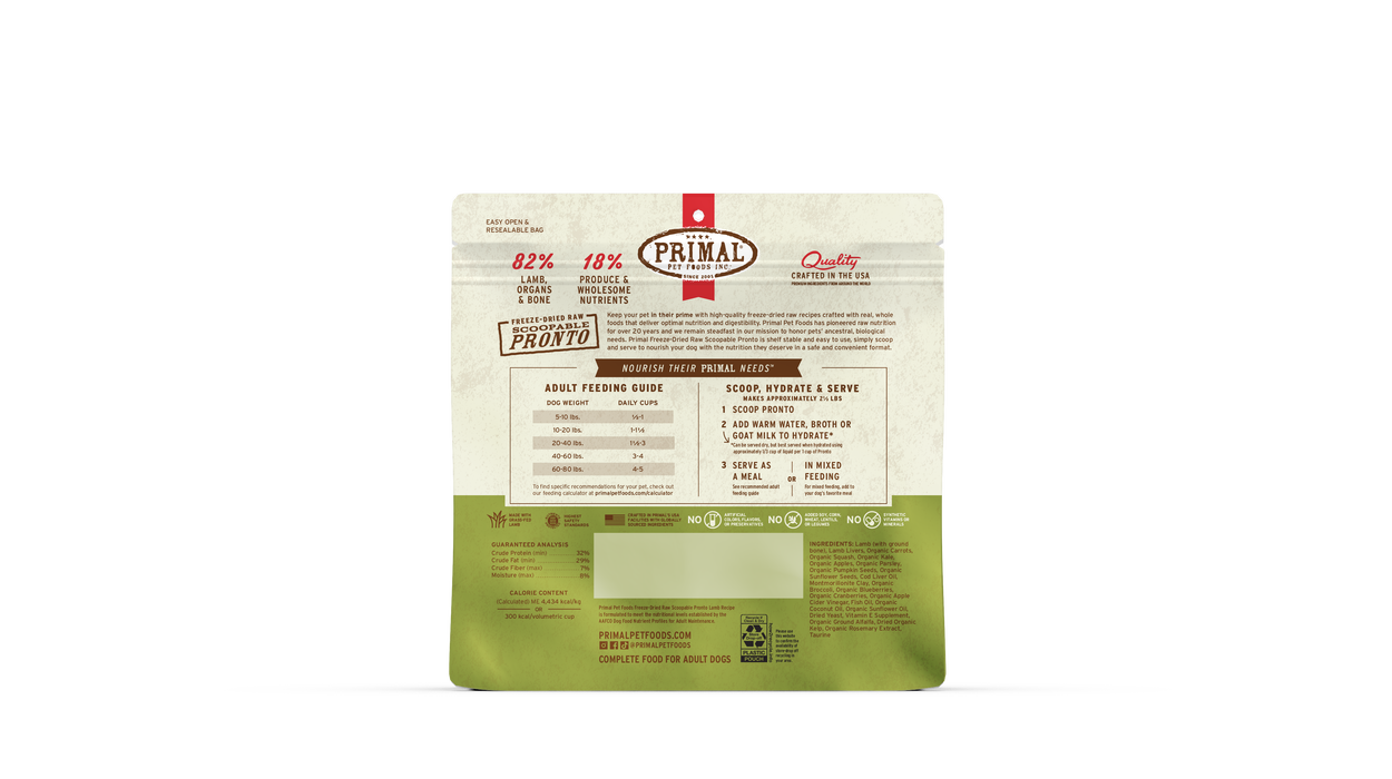 Primal Pet Foods Lamb Formula Freeze-Dried Pronto Dog Food - 3 - Image 11
