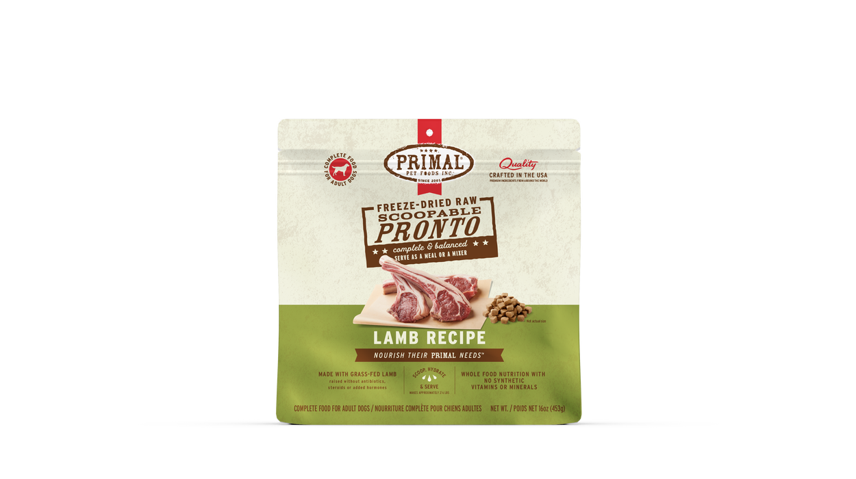 Primal Pet Foods Lamb Formula Freeze-Dried Pronto Dog Food - Image 11
