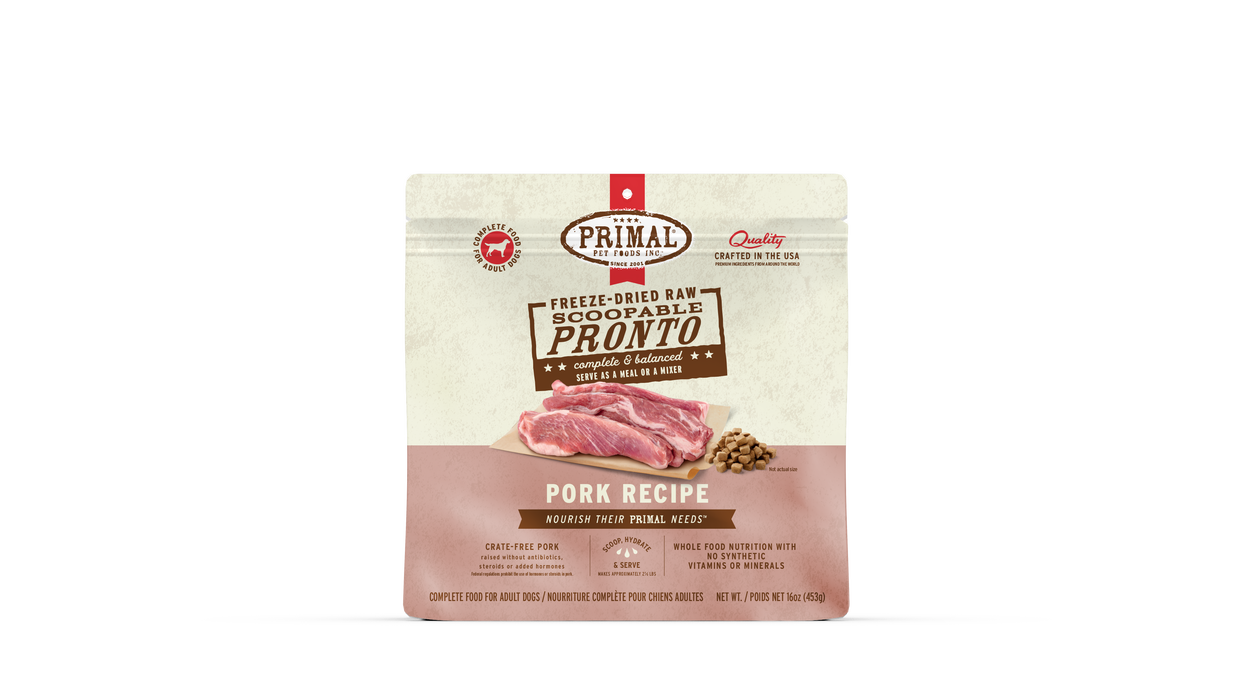 Primal Pet Foods Pork Formula Freeze-Dried Pronto Dog Food - Image 11