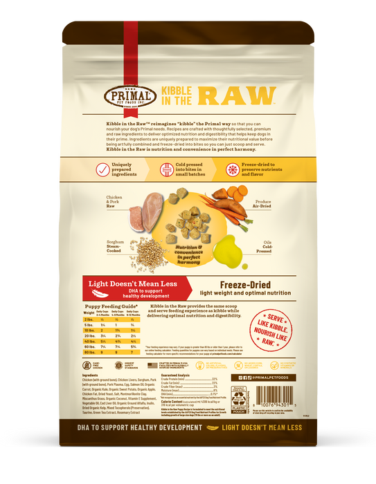Primal Pet Foods Puppy Recipe Kibble in the Raw Dog Food - 1.5 LB - Image 4