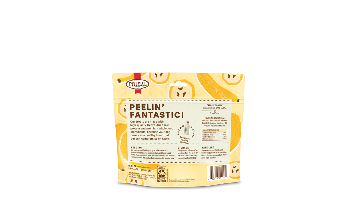 Primal Pet Foods Peelin' Fantastic - Chicken & Banana with Goat Milk Dog Treats 2oz - 1 - Image 7