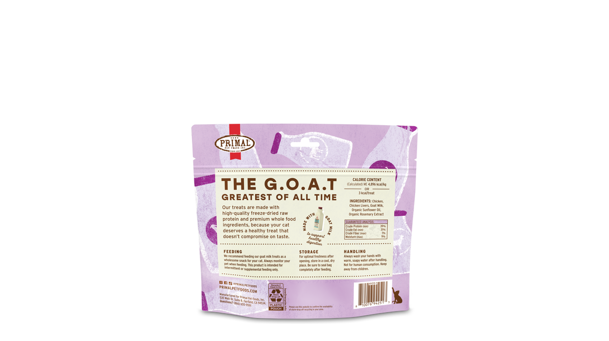 Primal Pet Foods Chicken & Goat Milk The G.O.A.T. Freeze-Dried Raw Cat Treats 2oz - 1 - Image 7