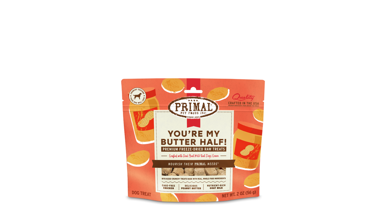 Primal Pet Foods You're My Butter Half - Chicken & Peanut Butter with Goat Milk Dog Treats 2oz - Image 7