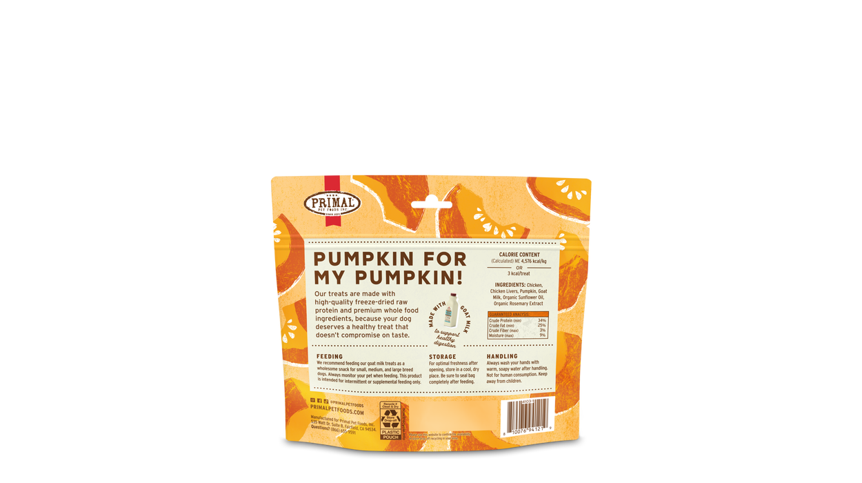 Primal Pet Foods Pumpkin For My Pumpkin - Chicken & Pumpkin with Goat Milk Dog Treats 2oz - 1 - Image 7