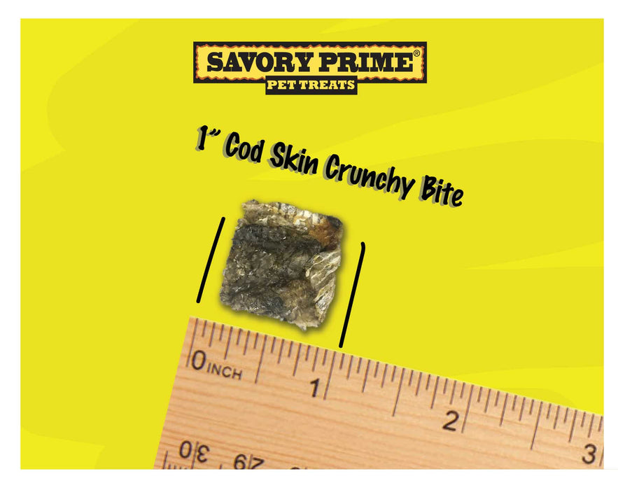 Savory Prime Cod Skin Crunchy Bites Dog Treats 4 oz